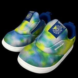 Reebok Slip On Sneakers Casual Shoes Toddler Size 8 Blue Yellow